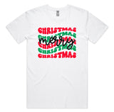 Merry Christmas Retro Print AS Colour Staple Tee