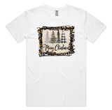 Merry Christmas Cheetah Frame Print AS Colour Staple Tee