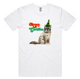 Merry Christmas Cat with Lights AS Colour Staple Tee