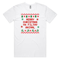 Merry Christmas Ya Filthy Animal Vintage AS Colour Staple Tee