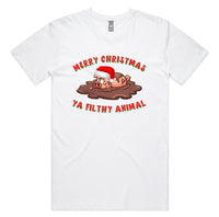 Merry Christmas Ya Filthy Animal Pig AS Colour Staple Tee