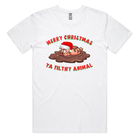 Merry Christmas Ya Filthy Animal Pig AS Colour Plus Size Staple Tee