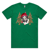 Christmas Heifer with Cheetah Trees AS Colour Plus Size Staple Tee