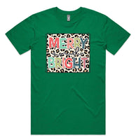 Merry & Bright Cheetah Print AS Colour Staple Tee