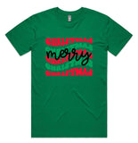 Merry Christmas Retro Print AS Colour Plus Size Staple Tee