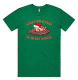 Merry Christmas Ya Filthy Animal Pig AS Colour Staple Tee