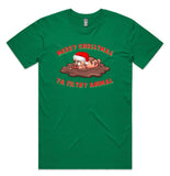 Merry Christmas Ya Filthy Animal Pig AS Colour Plus Size Staple Tee