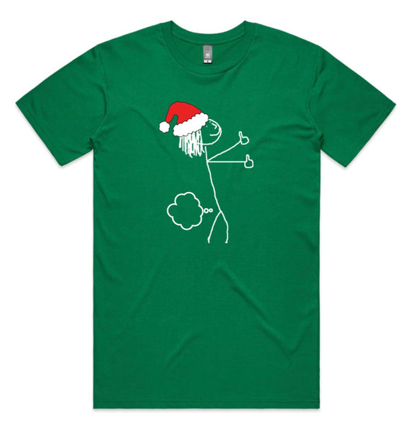 Stick Figure Farting Santa AS Colour Plus Size Staple Tee