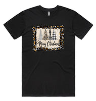 Merry Christmas Cheetah Frame Print AS Colour Staple Tee