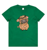 Baby Highland Cow with Candy Cane AS Colour Kids Staple Tee