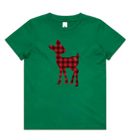 Red Plaid Reindeer AS Colour Youth Staple Tee