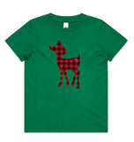 Red Plaid Reindeer AS Colour Kids Staple Tee