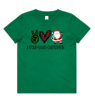 Peace Love Christmas AS Colour Kids Staple Tee