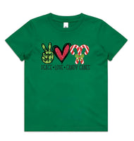 Peace Love Candy Canes AS Colour Kids Staple Tee