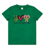 Peace Love Candy Canes AS Colour Youth Staple Tee