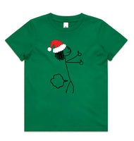 Stick Figure Farting Santa AS Colour Kids Staple Tee