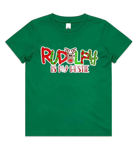 Rudolph Is My Bestie AS Colour Youth Staple Tee