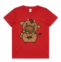 Baby Bull with present AS Colour Kids Staple Tee