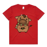 Baby Bull with present AS Colour Youth Staple Tee