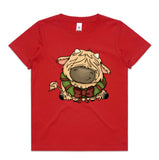 Baby Highland Cow with Wreath AS Colour Kids Staple Tee