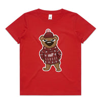 Ugly Sweater Crew Bear AS Colour Kids Staple Tee