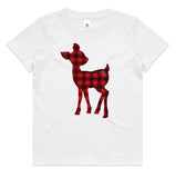 Red Plaid Reindeer AS Colour Kids Staple Tee