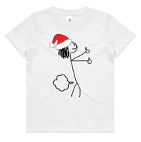 Stick Figure Farting Santa AS Colour Kids Staple Tee