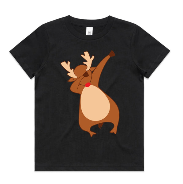 Dabbing Reindeer AS Colour Kids Staple Tee