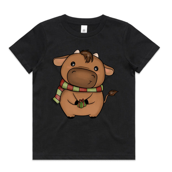 Baby Bull with present AS Colour Youth Staple Tee