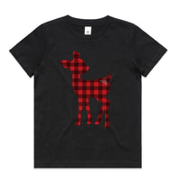 Red Plaid Reindeer AS Colour Kids Staple Tee