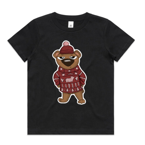 Ugly Sweater Crew Bear AS Colour Kids Staple Tee