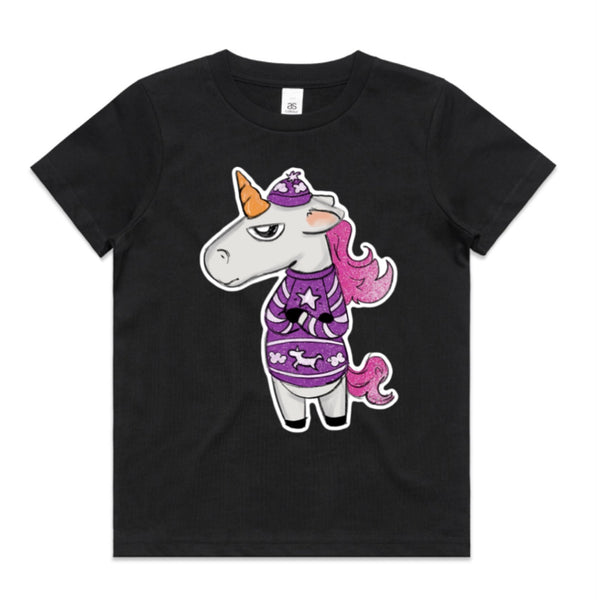 Ugly Sweater Crew Unicorn AS Colour Kids Staple Tee