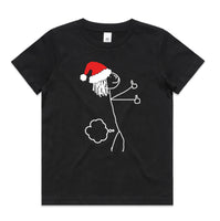 Stick Figure Farting Santa AS Colour Kids Staple Tee