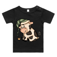 Baby Jersey Christmas Cow AS Colour Wee Tee