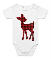 Red Plaid Reindeer AS Colour Onesie