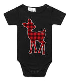 Red Plaid Reindeer AS Colour Onesie