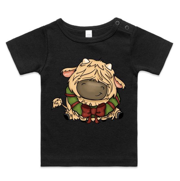 Baby Highland Cow with Wreath AS Colour Wee Tee