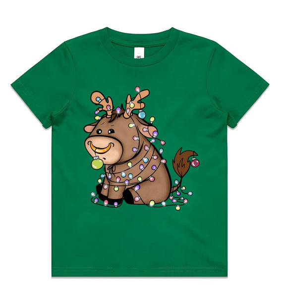 Baby Bull Reindeer with Lights AS Colour Youth Staple Tee