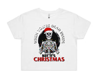 Dead Inside But It’s Christmas AS Colour Women’s Crop Tee