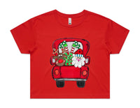 Santa’s Christmas Truck AS Colour Women’s Crop Tee