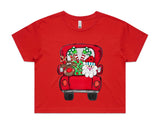 Santa’s Christmas Truck AS Colour Women’s Crop Tee