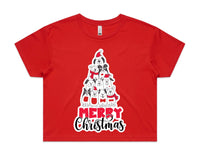 Dog Christmas Tree AS Colour Women’s Crop Tee