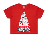 Dog Christmas Tree AS Colour Women’s Crop Tee