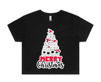 Cat Christmas Tree AS Colour Women’s Crop Tee