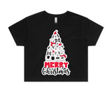 Dog Christmas Tree AS Colour Women’s Crop Tee