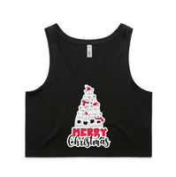 Merry Christmas Cats AS Colour Women’s Crop Singlet