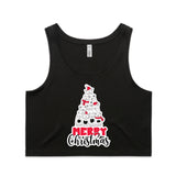 Merry Christmas Cats AS Colour Women’s Crop Singlet