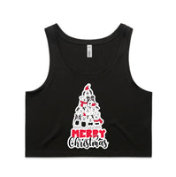 Merry Christmas Dogs AS Colour Women’s Crop Singlet