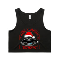 Merry Slothmas AS Colour Women’s Crop Singlet