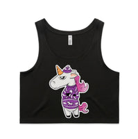 Ugly Sweater Crew Unicorn AS Colour Women’s Crop Singlet